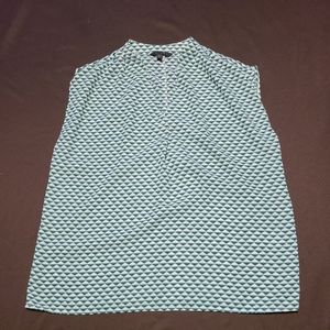 Banana Republic Womens Medium blouse sleeveless black white green